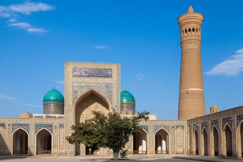 Minarett der Moschee Kalon und Kalyan, historische Mitte von Bukhara, Usbekistan