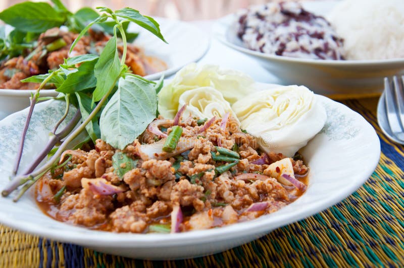 Mince Pork Spicy Ingredient Stock Image Image of pork, vegetable 19612381