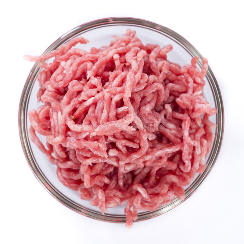 Minced Meat (isolated on White) Stock Photo Image of ground, meat