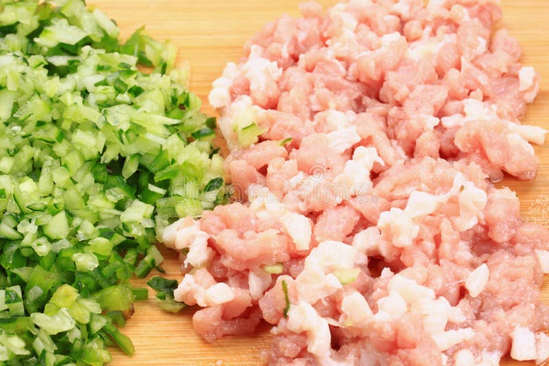 Minced Meat Minced Vegetables Stock Image Image of eating, cutting