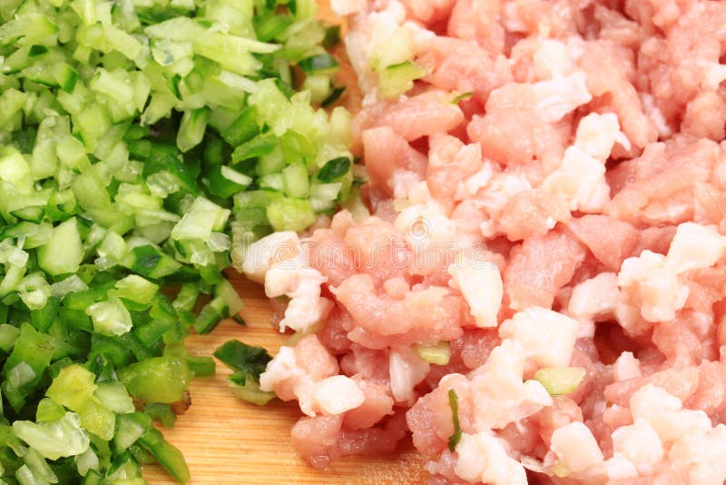 Minced Meat Minced Vegetables Stock Image Image of board, bright