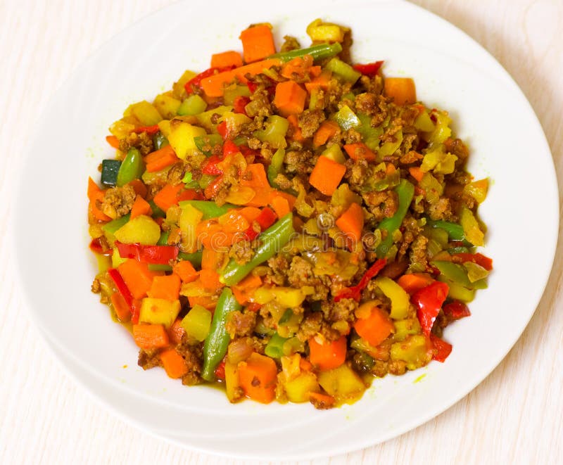 Minced Meat with Mixed Vegetables Stock Image Image of cuisine