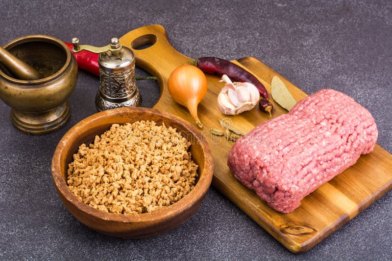 Soya Mince. Meat Substitute for Vegetarians Stock Photo Image of