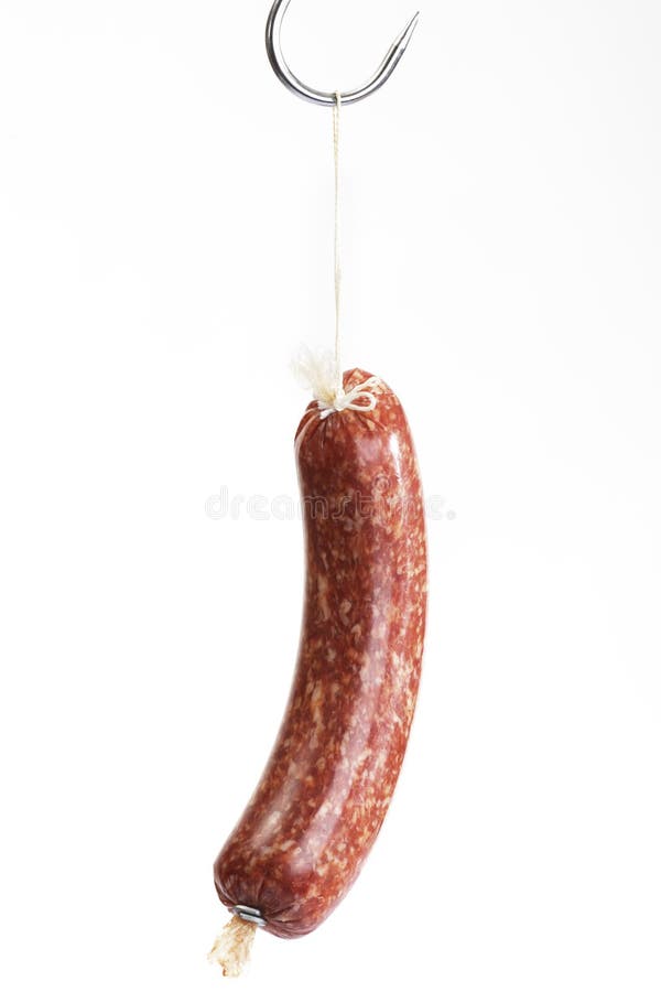 Minced Pork Sausage on Butcher S Hook Stock Photo Image of sausage