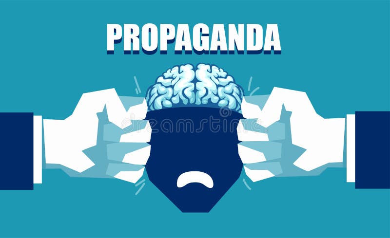 Mind control and propaganda concept. stock illustration