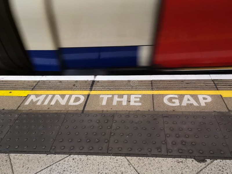 Mind the Gap Sign: Underground in Central London Stock Image - Image of