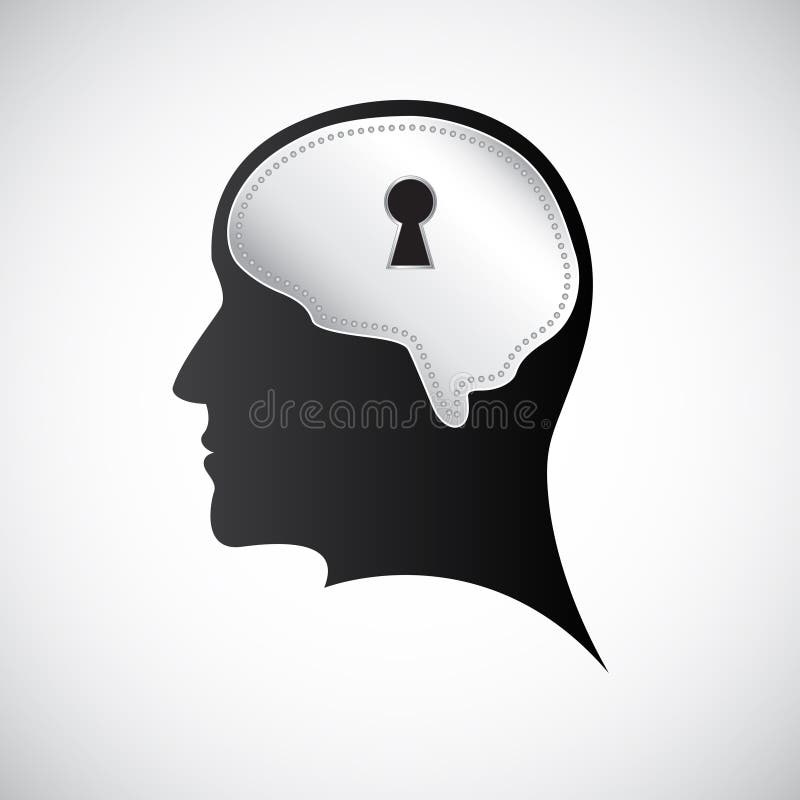 Mind keyhole royalty free illustration