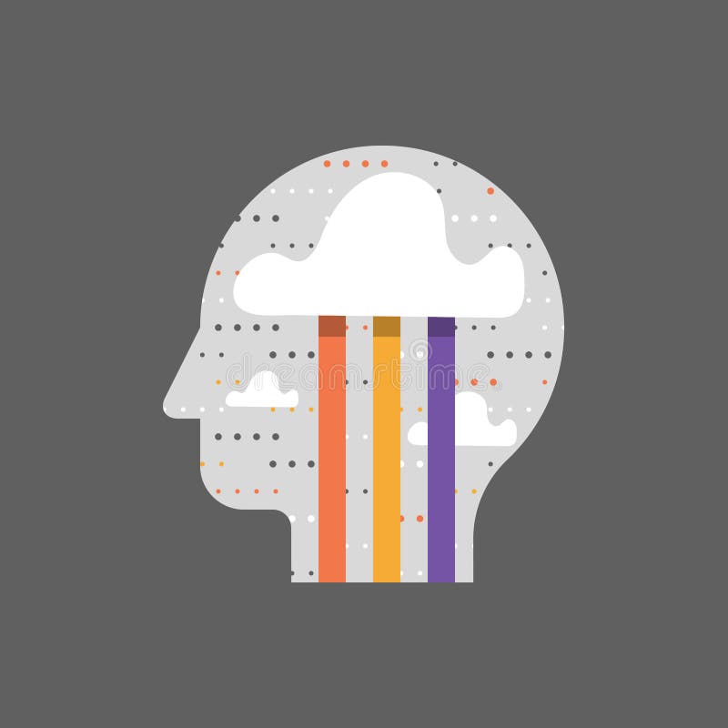 Mindfulness et pensée positive, concept d'échange d'idées, créativité et imagination, bonheur et bonne humeur illustration libre de droits Mindfulness et pensée positive, concept d'échange d'idées, créativité et imagination, bonheur et bonne humeur illustration libre de droits