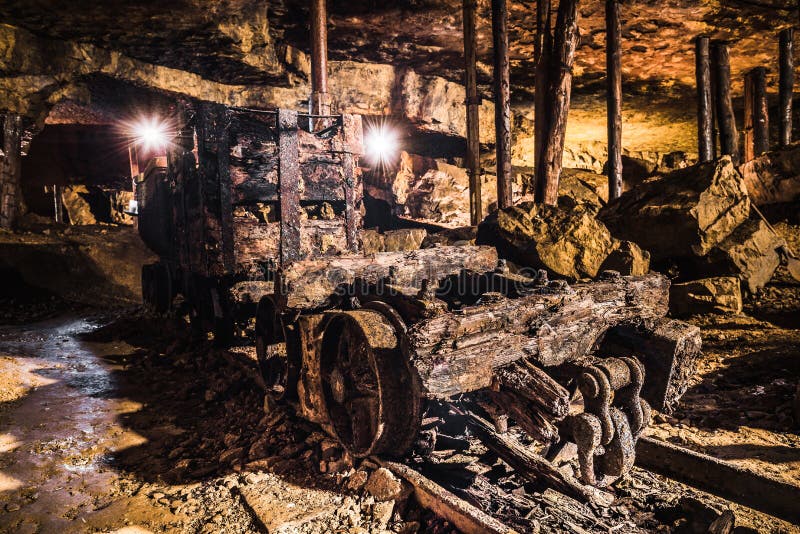 Mine car in a Silver Mine, Tarnowskie Gory, UNESCO heritage site