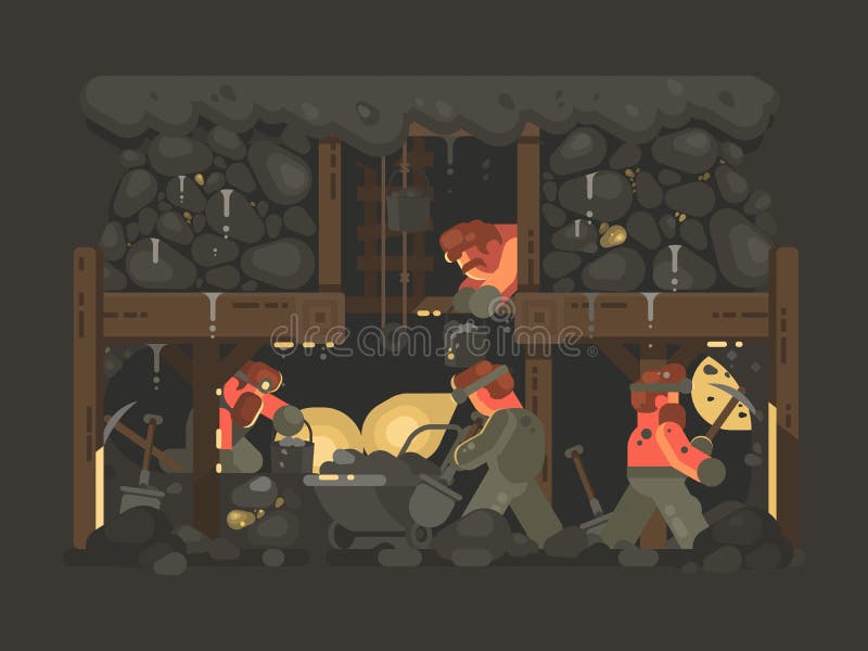 Mine for gold mining stock illustration Mine for gold mining stock illustration