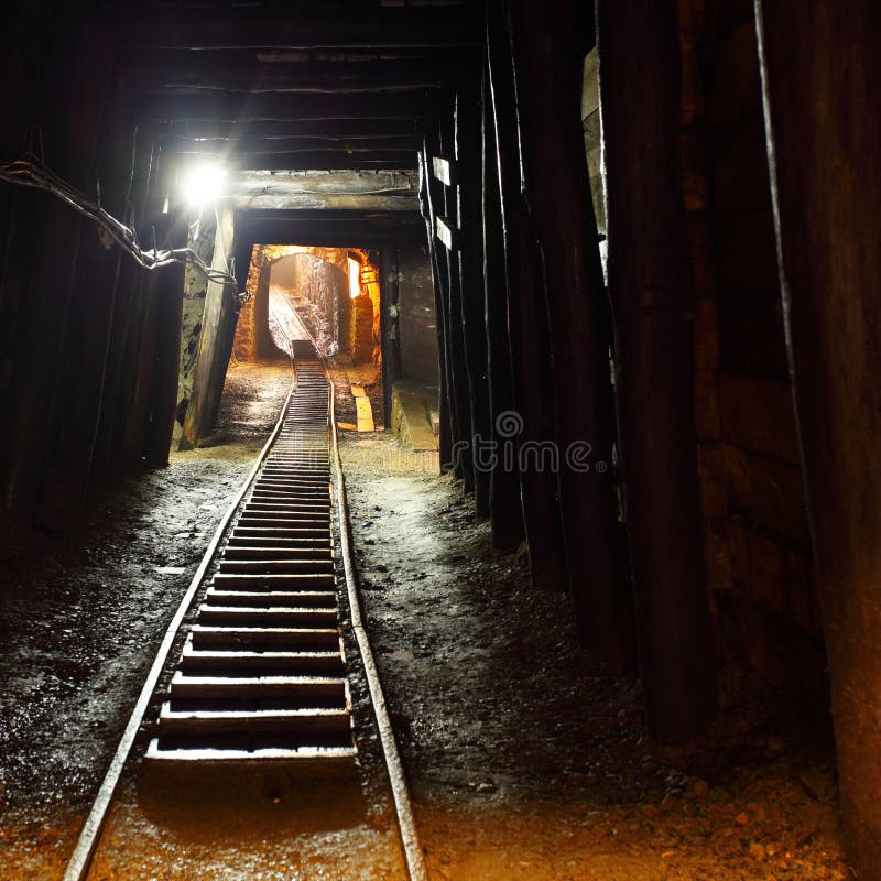 Mine railway in undergroud.