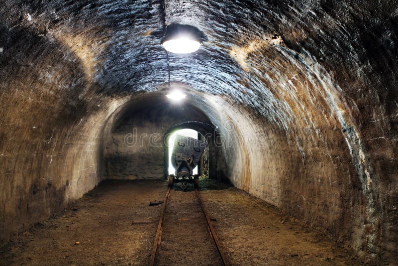 Mine railway in undergroud.