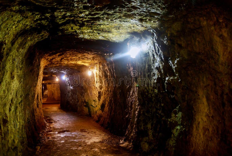 Mine tunnel with path mining industry