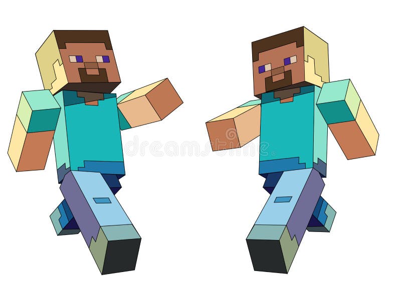 Steve and Herobrine Paper Craft Model