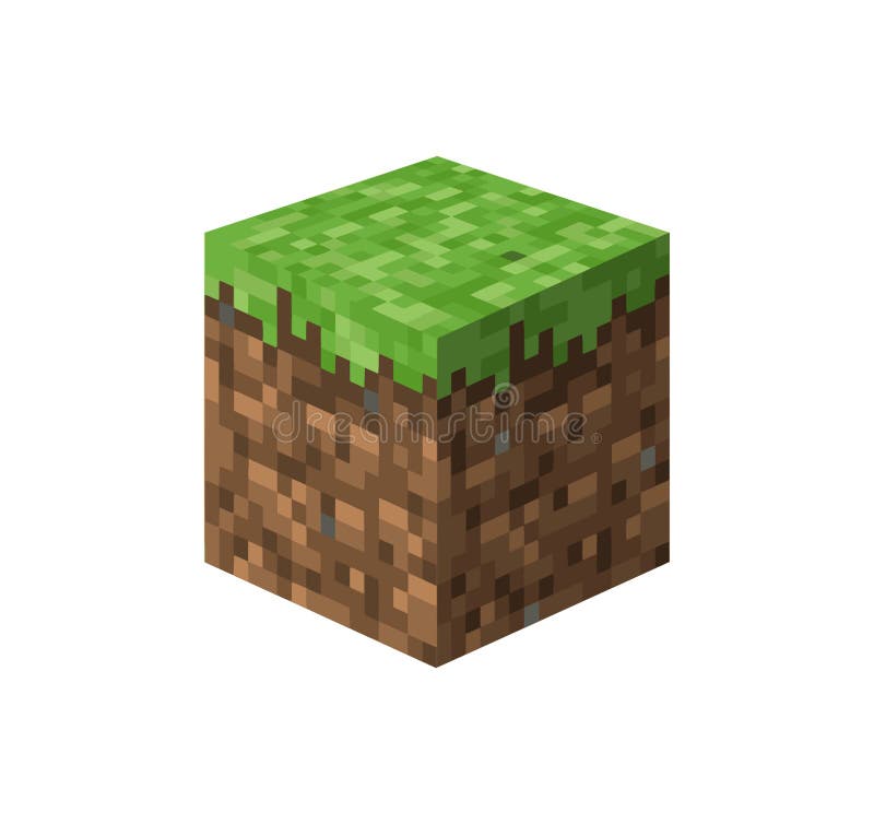 Minecraft cube vector illustration