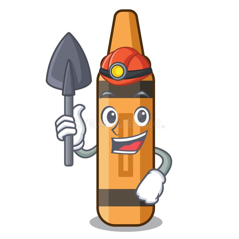 Miner Orange  Crayon  In The Cartoon  Shape Stock Vector 