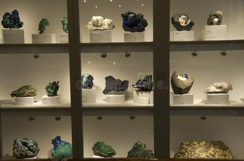 Minerals of different shapes and colors were displayed in Harvard Museum of Natural History. Minerals of different shapes and colors were displayed in Harvard Museum of Natural History.
