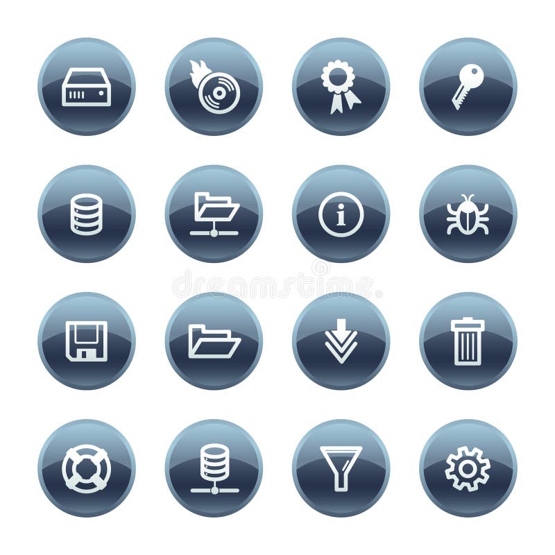 Mineral drop server icons vector illustration