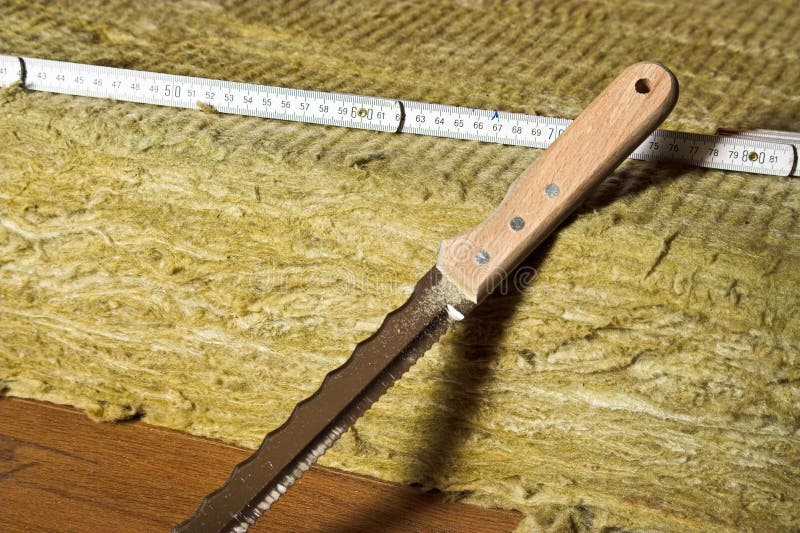 Rock Wool And Insulation Knife Stock Photo Image of thermal, insulant 13389574