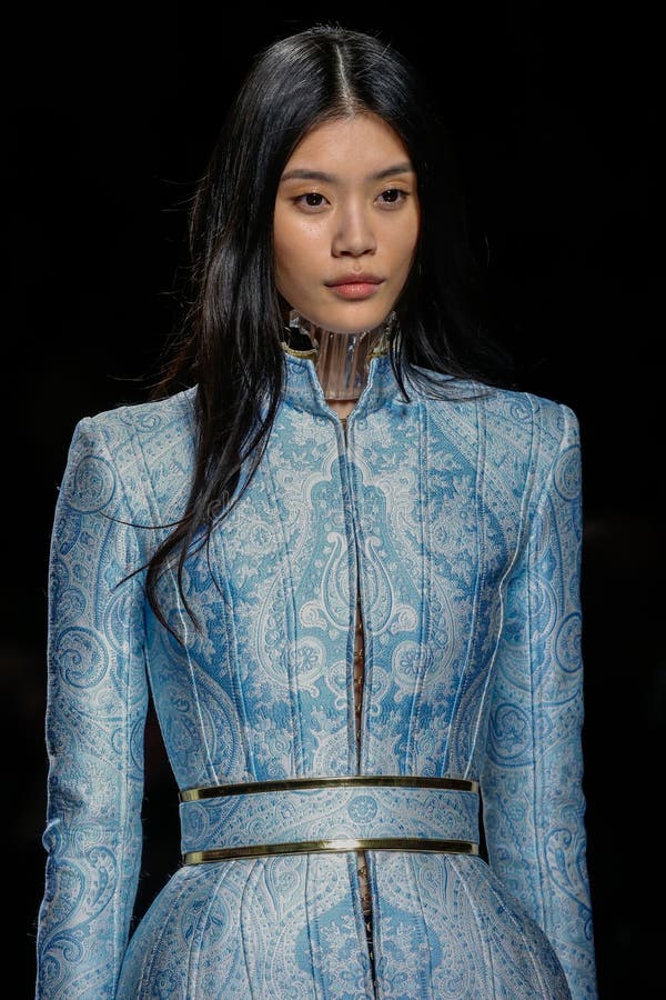Ming Xi Walks the Runway during the Balmain Show Editorial Image