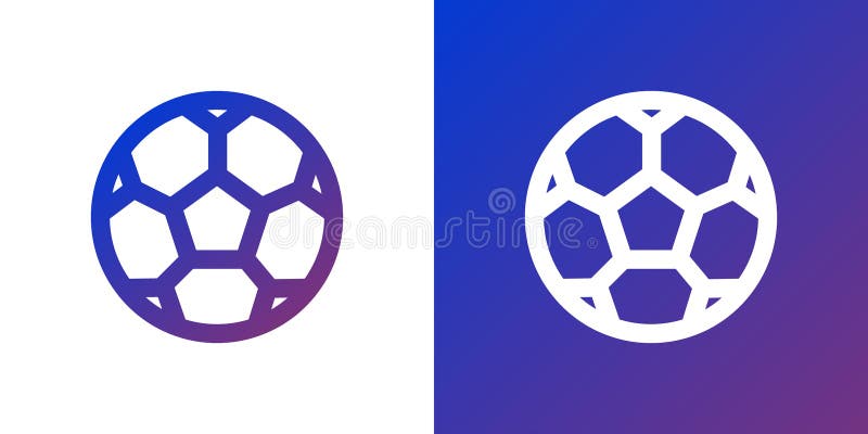 Minge de fotbal. Pictogramă gradient minim. Înapoi la școală. Design plat cu ilustrație vectorială stock illustration