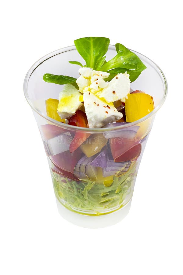 Mini Appetizers from Vegetable Canap in Plastic Disposable Dishes Stock