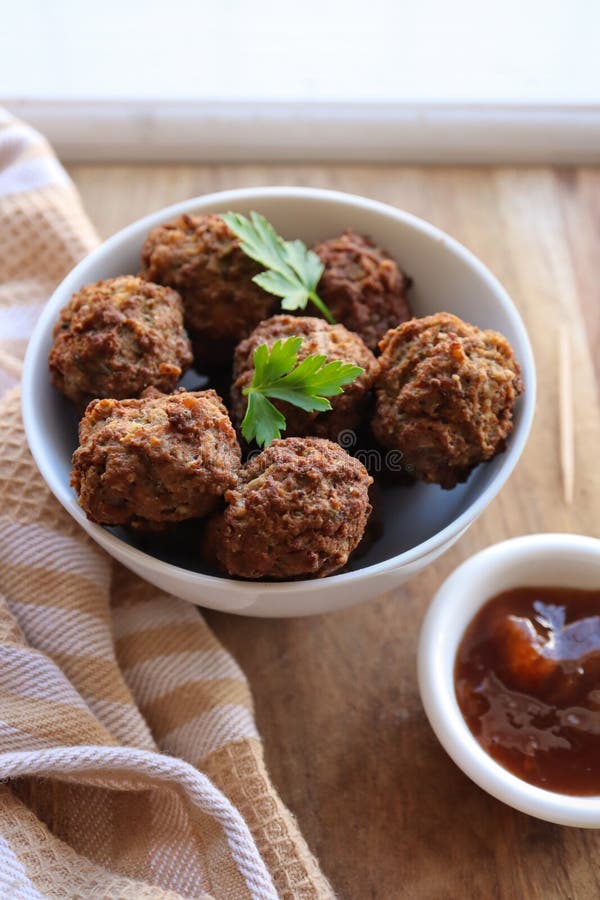 Mini beef frikkadels stock image. Image of minced, traditional - 254749393