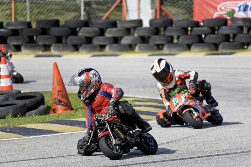 Mini Bike Race at EICMA 2013 in Milan, Italy Editorial Photography