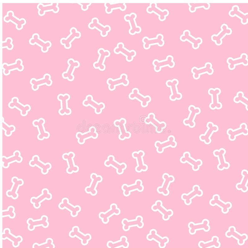 Bone Wallpaper on Pink Background Stock Vector Illustration of