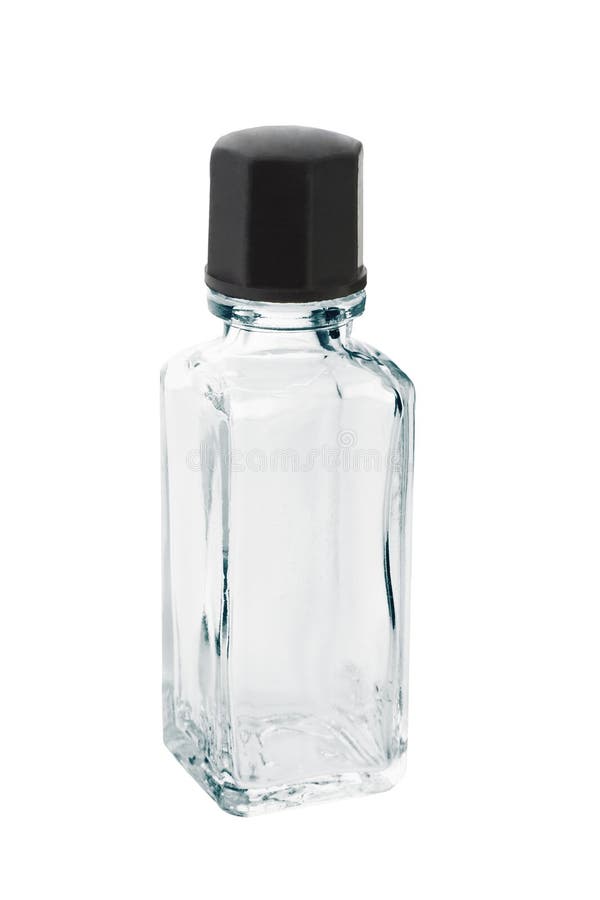 Mini bouteille en verre vide images stock Mini bouteille en verre vide images stock