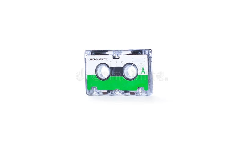 Mini Audio Cassette For Fax / Type Recorder isolated on white. Mini Audio Cassette For Fax / Type Recorder isolated on white