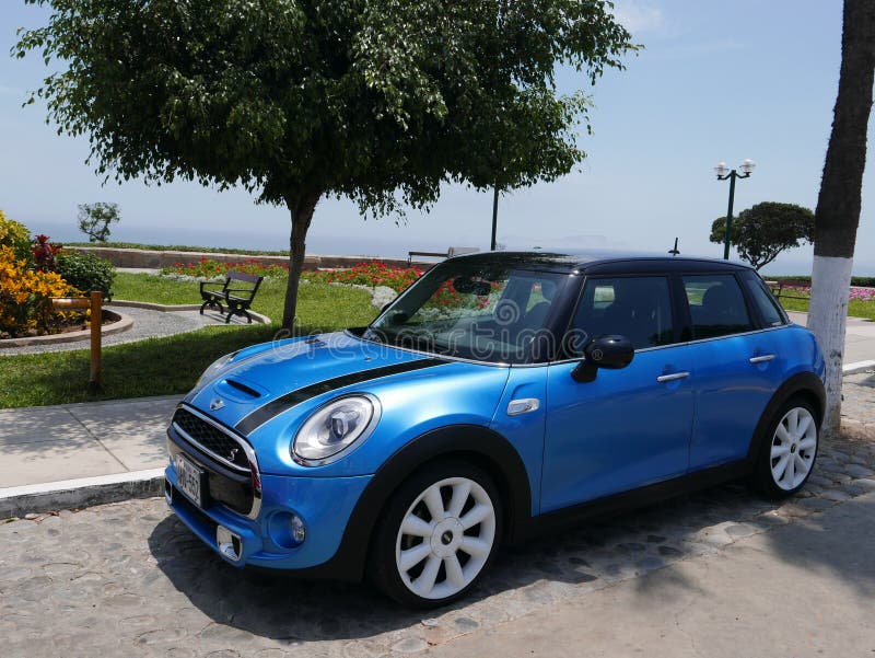 Mini Cooper S front and left side view in Lima, Peru royalty free stock photography