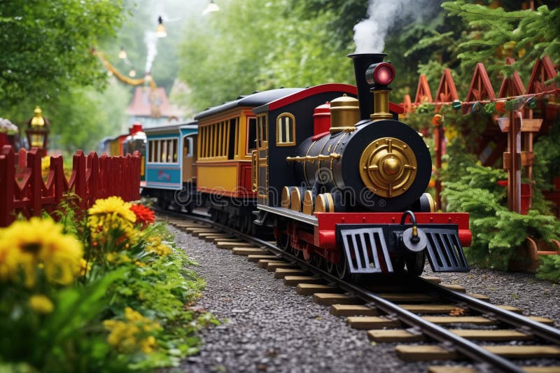A Mini Express Train in an Amusement Park Stock Photo Image of childrens, family 297946318