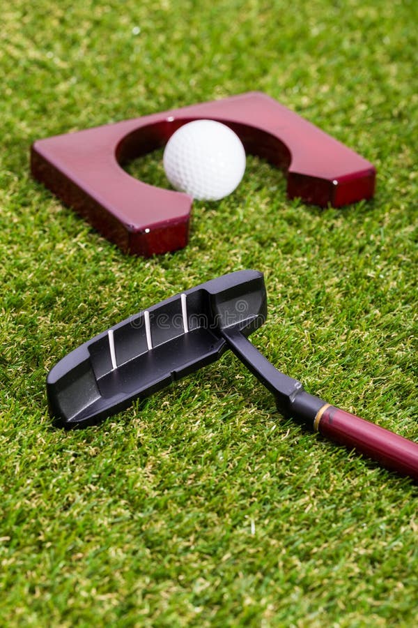 Mini golf equipment stock photo. Image of indoor, yellow 62230084