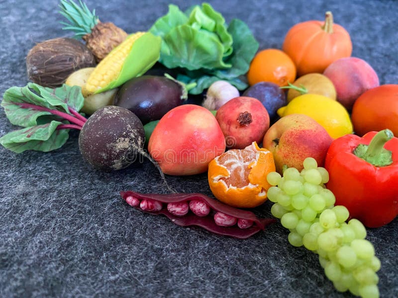 Mini Mix of Vegetables and Fruits Closeup Stock Image Image of healthy, peach 232859145
