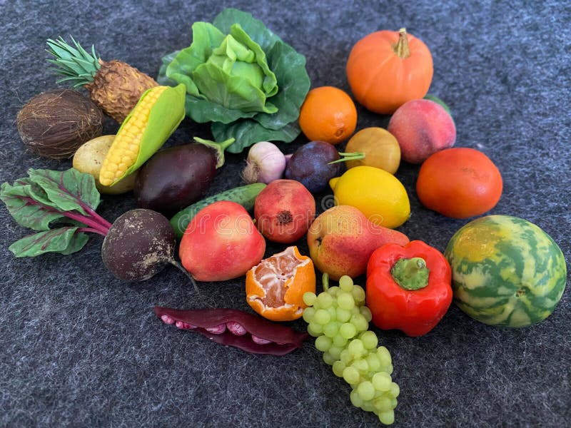 Mini Mix of Vegetables and Fruits Closeup Stock Image Image of heap, healthy 232859153