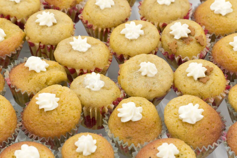 Mini muffins with cream stock photo. Image of focus, continental 28222686