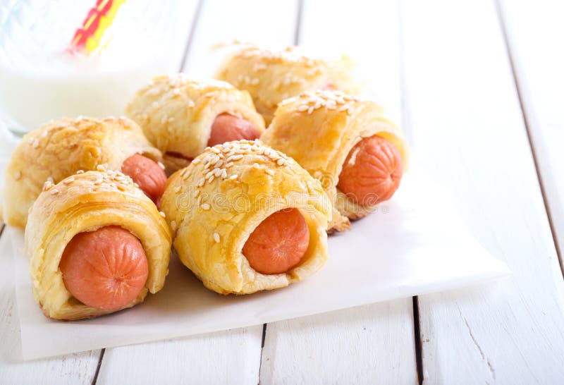 Sausage Rolls with Sesame on Top Stock Photo Image of sausage, spicy