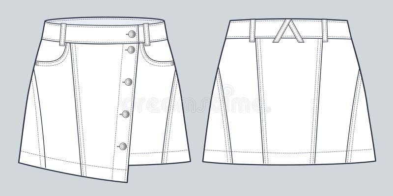 Denim Mini Skirt Stock Illustrations – 355 Denim Mini Skirt Stock ...