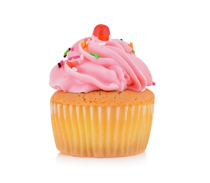 Mini Tasty Cupcake Isolated on White Background Stock Photo - Image of ...