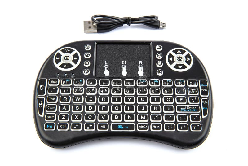 Mini Teclado Usb O Mini Teclado Inalambrico Color Negro Para Tv De Computadora Inteligente Tv Android Tv. Sobre Fondo Blanco Foto de archivo Imagen de negocios industria 183620432