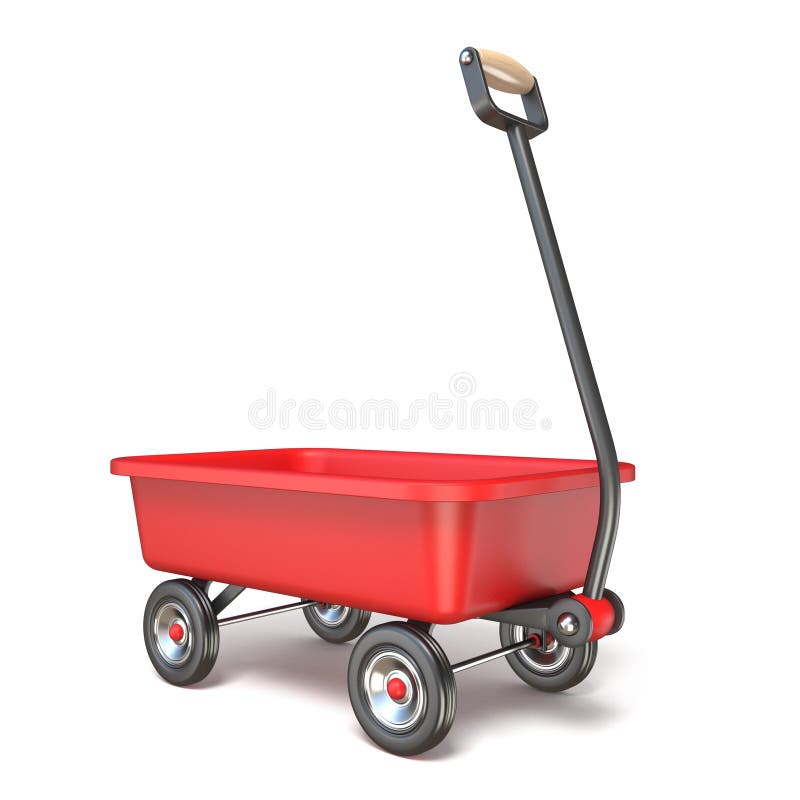 Toy mini wagon perspective view 3D render illustration isolated on white background. Toy mini wagon perspective view 3D render illustration isolated on white background