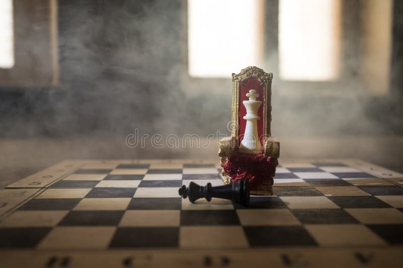 Tabuleiro de xadrez em um castelo medieval conceito de jogo de