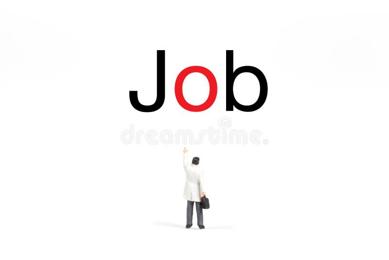 Miniature of Business Man Standing in Front of Jobs Stock Photo Image
