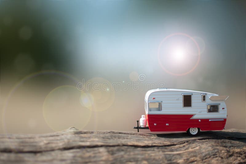 Summer camper van background stock image