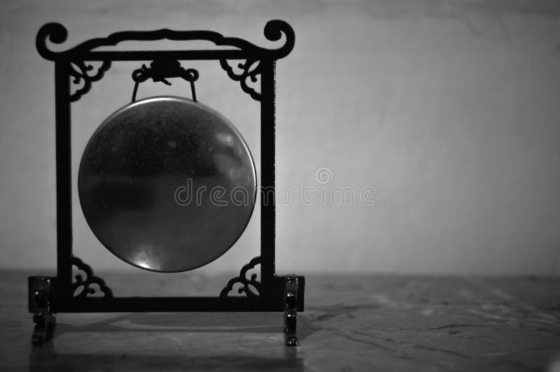 Miniature of Chinese Gong in Black and white stock image Miniature of Chinese Gong in Black and white stock image