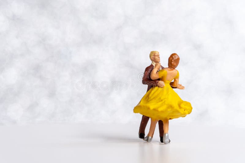 Miniature Couple Dancing on Dance Floor , International Dance Day ...