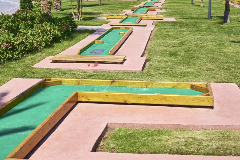 Miniature Golf Course in Hotel. Entertainment for Tourists at Hotel