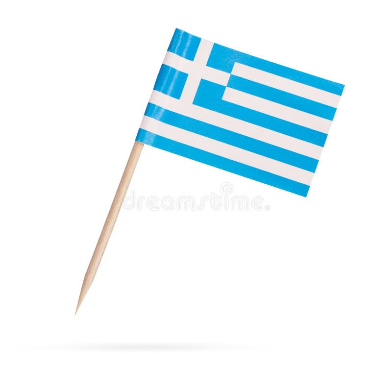Miniature Flag Greece. Isolated on white background stock images
