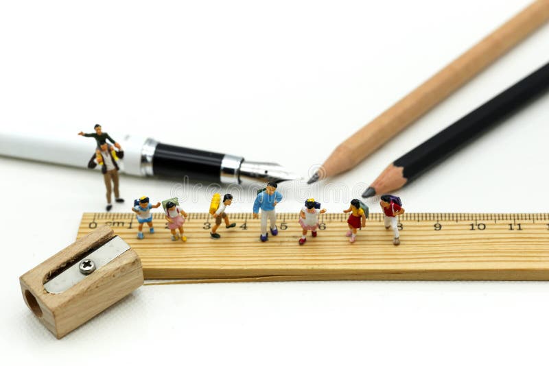 Miniature People : Children and Student with School Supplies,Education ...